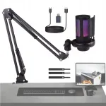 Kondensaator USB mikrofon RGB valgustusega, sobib m&auml;ngimiseks