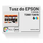 Epson WorkForce WF-100 tindikassetid, 2 musta T2661 + 1 v&auml;rviline T2670, 3 tk