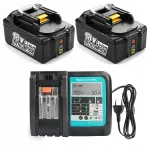 Laadija 18V DC18RC koos 2x BL1850B 5Ah akuga, sobib MA-Kita BL1860B BL1830 LXT