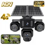 P&auml;ikesepatareiga AOV 9 MP 4-objektiiviga PTZ 4G videovalvekaamera kodu jaoks