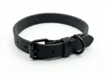 Nahast must keskmise suurusega koera kaelarihm, 31&ndash;39 cm, 1,5 cm lai