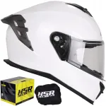 Mootorratta kiiver HSR HS986, valge l&auml;ikiv, Pinlockiga, sobib motorolleritele