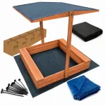 Puidust liivakast katusega 120x120x30 cm, HIT, kingitustega
