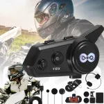 Mootorratturi vabas k&auml;es&uuml;steem Y8X, 2-suunaline interkoom, Bluetooth 5.4, sobib k&otilde;igile br&auml;ndidele