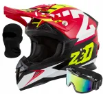 Motojuhi kiiver ZED X1.9 fluo/punane XS, ECE 22.06, prillide ja k&otilde;rvaklappidega interkomile
