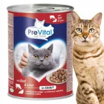 PREVITAL m&auml;rg kassitoit veiselihaga ja maksaga kastmes, 415 g