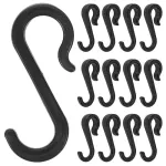 Plastist S-kujulised mustad konksud vannitoale, 24 tk