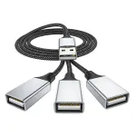 USB jaotur 1-3, USB 2.0, 480 Mbps, 1 m, alumiinium, Leloco
