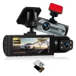 Allecto kahekaamera autokaamera 1080p 64GB m&auml;lukaardiga