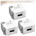 USB toiteadapterite komplekt, 5V 2.1A, 220V, 3 tk, metallist