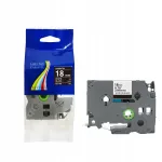 Kleepuv lint Brother TZe-345, 18 mm x 8 m, must valgete tekstidega