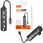 USB-C adapter RECCI, 4 x USB 3.0 ja USB-C jaotur, 5in1