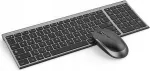 Traadita USB QWERTY klaviatuur, Itaalia, 2.4G, tumehall, koos hiirega