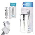 Vee filtreerimise pudel Aqualogis Aqua&Go 0,5 l valge 2 vahetatava filtriga