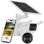P&auml;ikeseenergial t&ouml;&ouml;tav turvakaamera AOV V33, 6MP, kaks objektiivi, 4G LTE, GSM