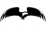 Kleebis autole v&otilde;i s&uuml;learvutile &bdquo;Eagle With Wings&ldquo;, 7 x 21,3 cm
