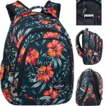 Noorte seljakott CoolPack DRAFTER RIO hibiskuse mustriga, t&uuml;drukutele