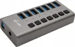 USB jagaja i-tec 7 &uuml;hendust, 36W, USB 3.0, &uuml;lekoormuskaitsega