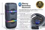 Boombox Bluetooth k&otilde;lar RGB LED, v&otilde;imsa heliga, FM raadio, USB ja AUX