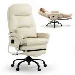 Ergonoomiline kontoritool FLEXISPOT, 3-&uuml;hes, liivakarva, PU nahk, 160&deg; seljatugi