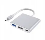 USB-C 3-&uuml;hes jagaja: HDMI 4K, USB 3.0, PD dokk