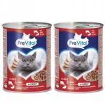 Koerte toit PREVITAL veiseliha ja maksakastmega, 2 x 415 g
