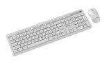 Slim QWERTY 2.4G traadita klaviatuur koos hiirega, valge