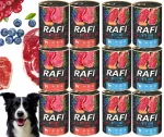 Koeratoit RAFI, erinevad maitsed, 12 x 400 g, lammas ja veiseliha