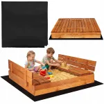 Impregneeritud puidust liivakast istmetega 150 cm XXL