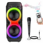 Juhtmevaba kaasaskantav Bluetooth k&otilde;lar RGB LED, mikrofon ja karaoke funktsiooniga