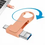 USB m&auml;lupulk 512GB, 4in1 Lightning ja USB-C, &uuml;hilduv iPhone, Android, PC, roosa