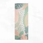 Joogamatt Myga, PVC, 173 x 60 cm, 6 mm, palmilehtede mustriga