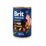 Brit Premium by Nature konserveeritud koeratoit sealiha ja hingetoruga, 400 g