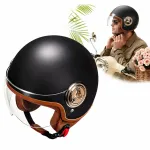 Mootorrattakiiver ELEGANT NEO-RETRO, must matt, PREMIUM, 2026