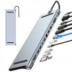 USB-C 12 pordi dokipunkt HDMI, VGA, USB ja 3,5 mm pistikuga
