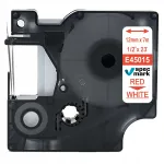 Etiketiriba DYMO D1 45015, 12 mm x 7 m, valge punasega