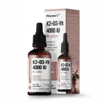 Toidulisand Pharmovit Clean Label K2+D3-vitamiin 4000 IU &otilde;liaktiivne, 30 ml