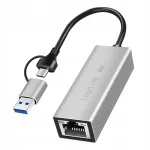 Logilink USB-C kuni RJ45 v&otilde;rgukaart, 2,5G Ethernet, 2500 Mbps