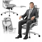 Kontoritool MARK ADLER hall, ergonoomiline, jalatoe ja rippumisfunktsiooniga