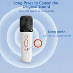 Kaasaskantav mikrofonide ja helis&uuml;steem mini karaoke Bluetoothiga, 2 mikrofoni