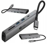USB-C jagaja HIRO s&uuml;learvutile: 2x HDMI 4K, DisplayPort, LAN, kahe monitori tugi