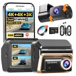 DDPAI Z90 Master 4K videoregistraator tagakaamera, hardwire komplekti ja 128GB-ga