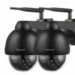 V&auml;lise IP WiFi-kaamera, 5MP, p&ouml;&ouml;ratava musta metallkorpusega