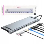 Wireway 12in1 USB-C s&uuml;learvuti dokk Apple seadmetele, HDMI, LAN, VGA, SD