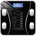 Elektroonilised vannitoa kaalud, mustad, klaasist, Bluetooth, 180 kg