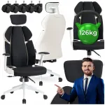 Kontoritool DUNCAN, valge/must, ergonoomiline, p&ouml;&ouml;rdtalaga