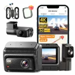 Salvesti DDPAI Z60 Master 4K HDR+ tagumine ja sisekaamera, kaabliga paigaldus