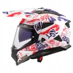 LS2 MX702 PIONEER II FANTASY motokrossi kiiver, valge/punane/sinine, XXL