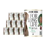 John Dog niiske koeratoit vasikaliha ja peediga, 12 x 400 g