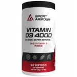Toidulisand Sport Armour D-vitamiin D3 4000, 180 kapslit